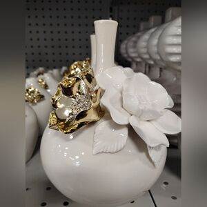New Elegant Vase White and Gold Floral Vase